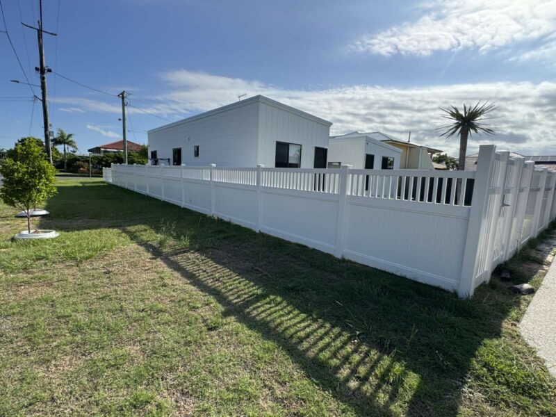 Mary PVC fence gallery side boundary fencing for a corner block by Queensland Fencing Specialists