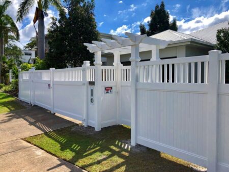 Mary PVC fence gallery long side boundary for a contemporary home by Queensland Fencing Specialists