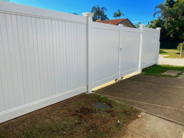 Victoria PVC fence gallery side gate and full privacy fence by Queensland Fencing Specialists